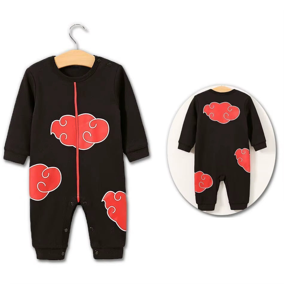 0-18 Months Anime Baby Rompers Newborn Cosplay Costume Infant Akatsuki Nezuko Tanjirou Cotton Clothes Boys Girls Kids Outfit